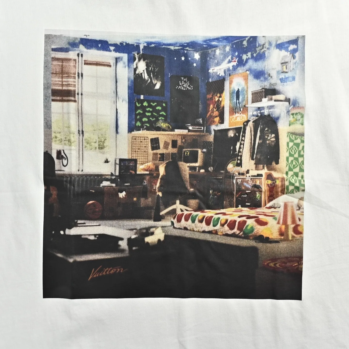 Louis Vuitton/Louis Vuitton oil painting graffiti printed short sleeves